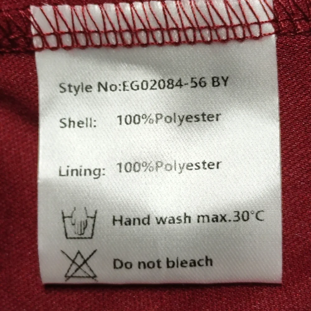 Ever Pretty Burgundy Chiffon Midi Dress US 8 V-Neck Ruffle Sleeves Size L NWT - Picture 11 of 11